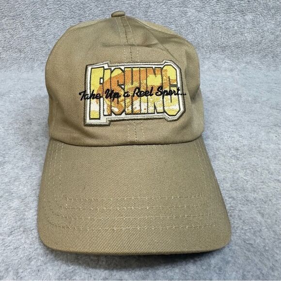 Fishing Hat Adult OSFA Beige Take Me To The River Strapback Outdoor Hiking Camp - Picture 1 of 9